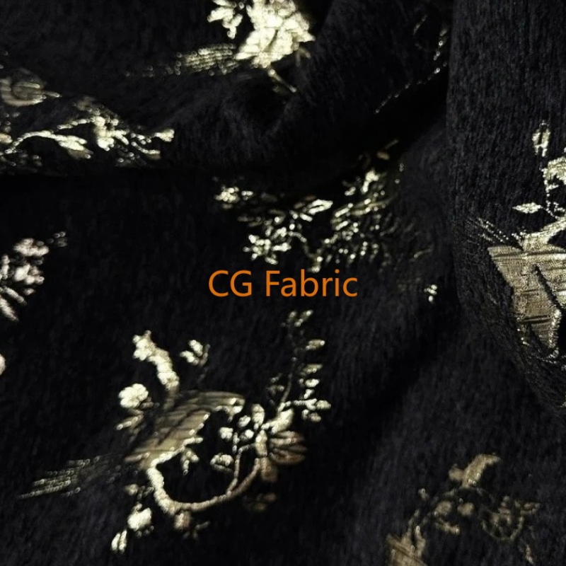 Home Textiles Luxury Curtains - Altın İplik Şönil Jakarlı Kabartmalı Hanfu