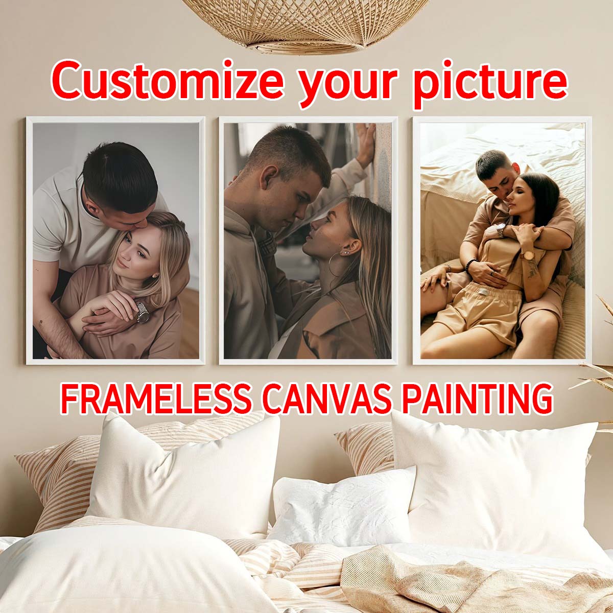 Home Textiles Fabric - Triptik - 2D özel fotoğraf ahşap