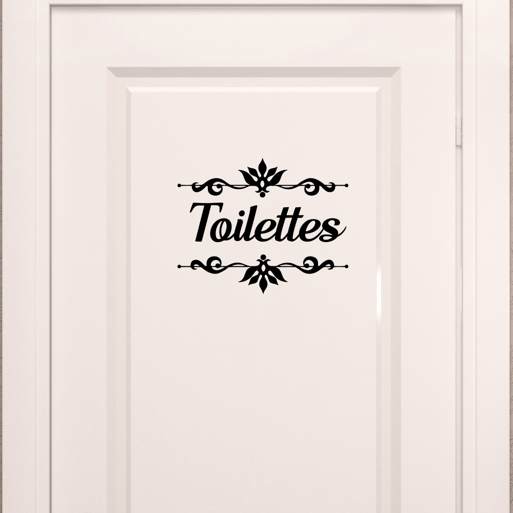 Home Textiles France - Çiçek banyo kapısı ile fransız Toilettes