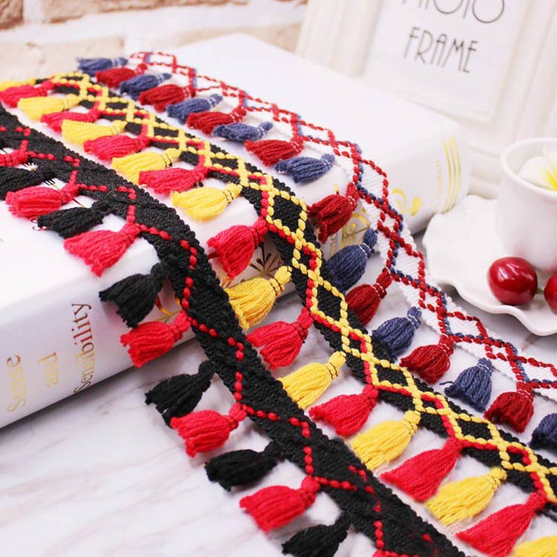 Home Ec Textiles - 1 yard/lot Püskül Saçak trim kumaş