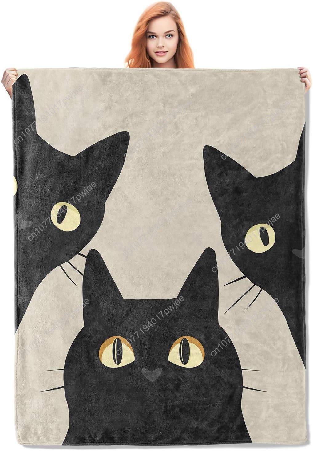 Home Textiles Usa - Komik Kedi Battaniyesi Kadınlar ve Kızlar
