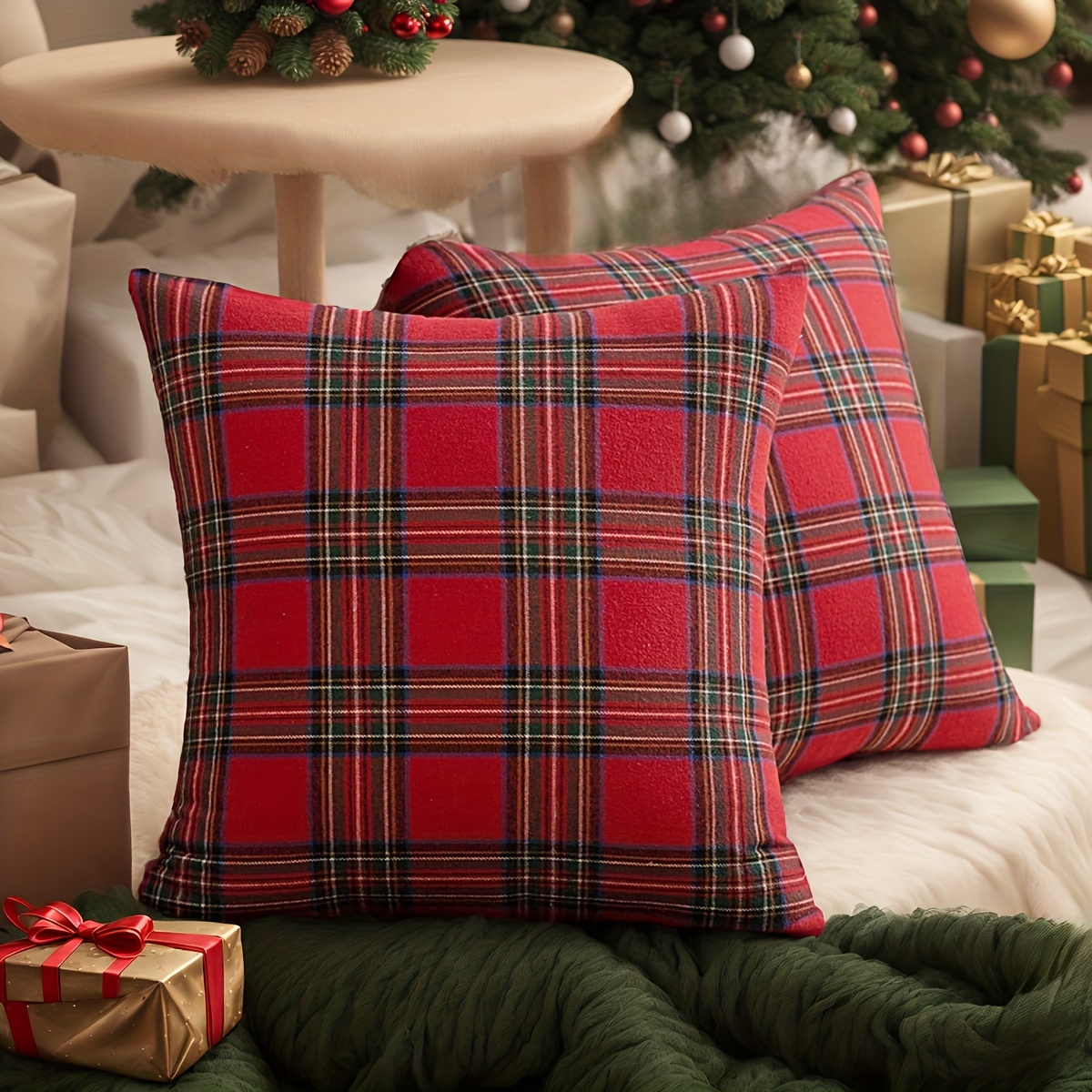 Pillow Insert 18X18 - 2 adet Noel Ekose Yastık Kılıfı