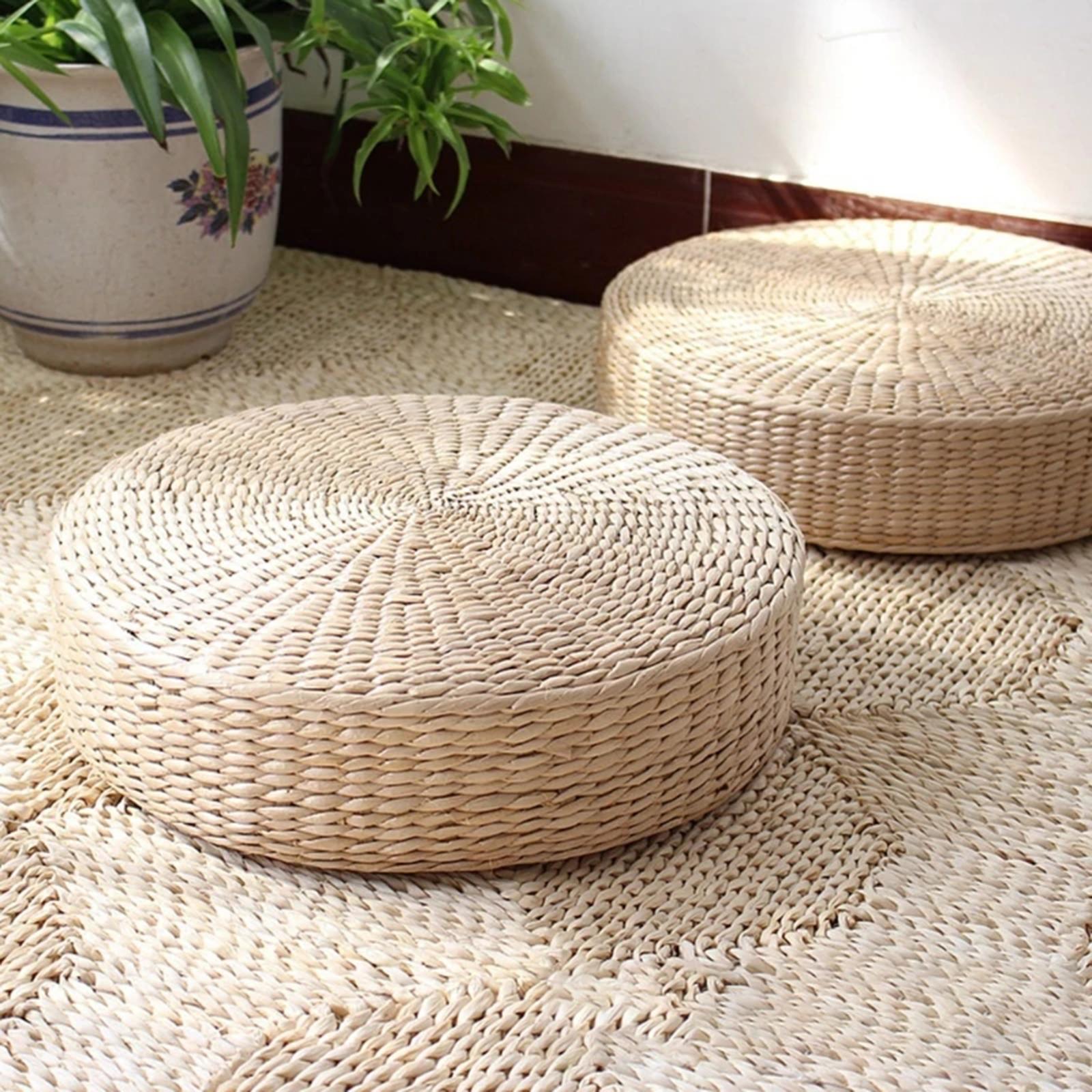 Doğal Hasır Yuvarlak Puf El Ya - Floor Cushion Pouf incelemesi ve fiyatı