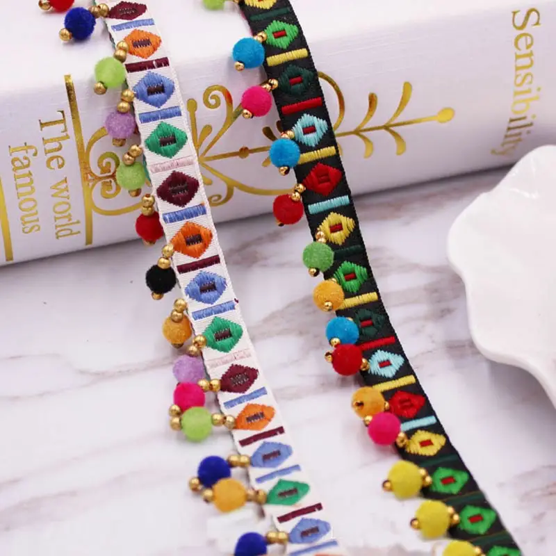 1 yards/lot Ponpon Saçak trim  - Home Ec Textiles incelemesi ve fiyatı