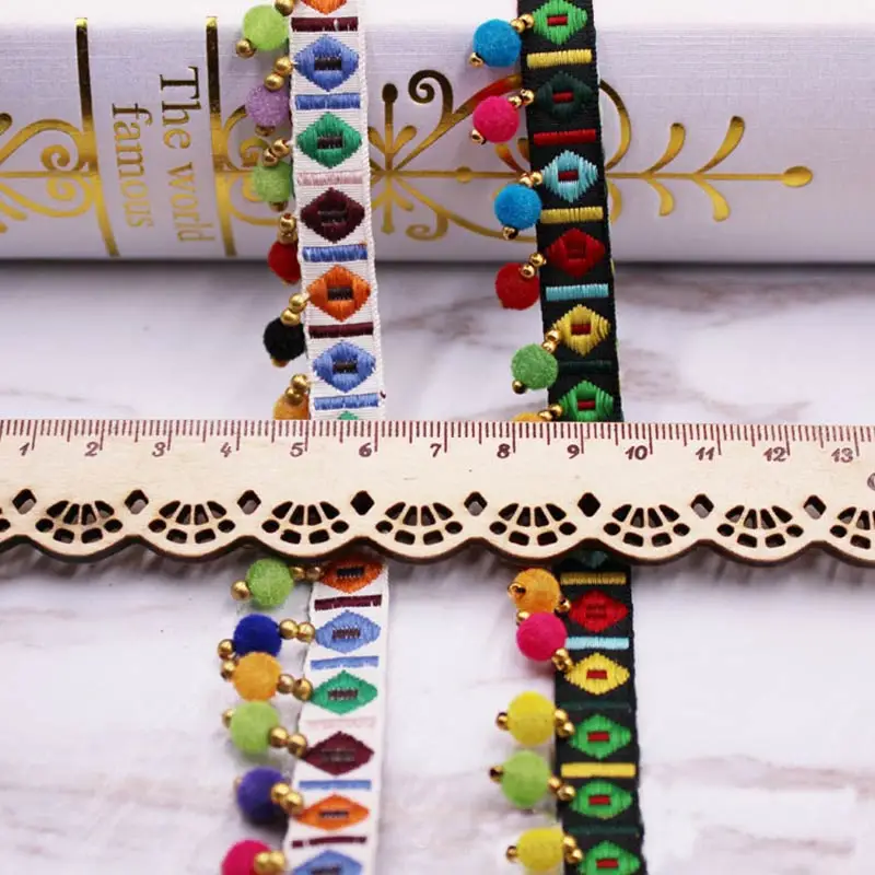 1 yards/lot Ponpon Saçak trim  - Home Ec Textiles incelemesi ve fiyatı