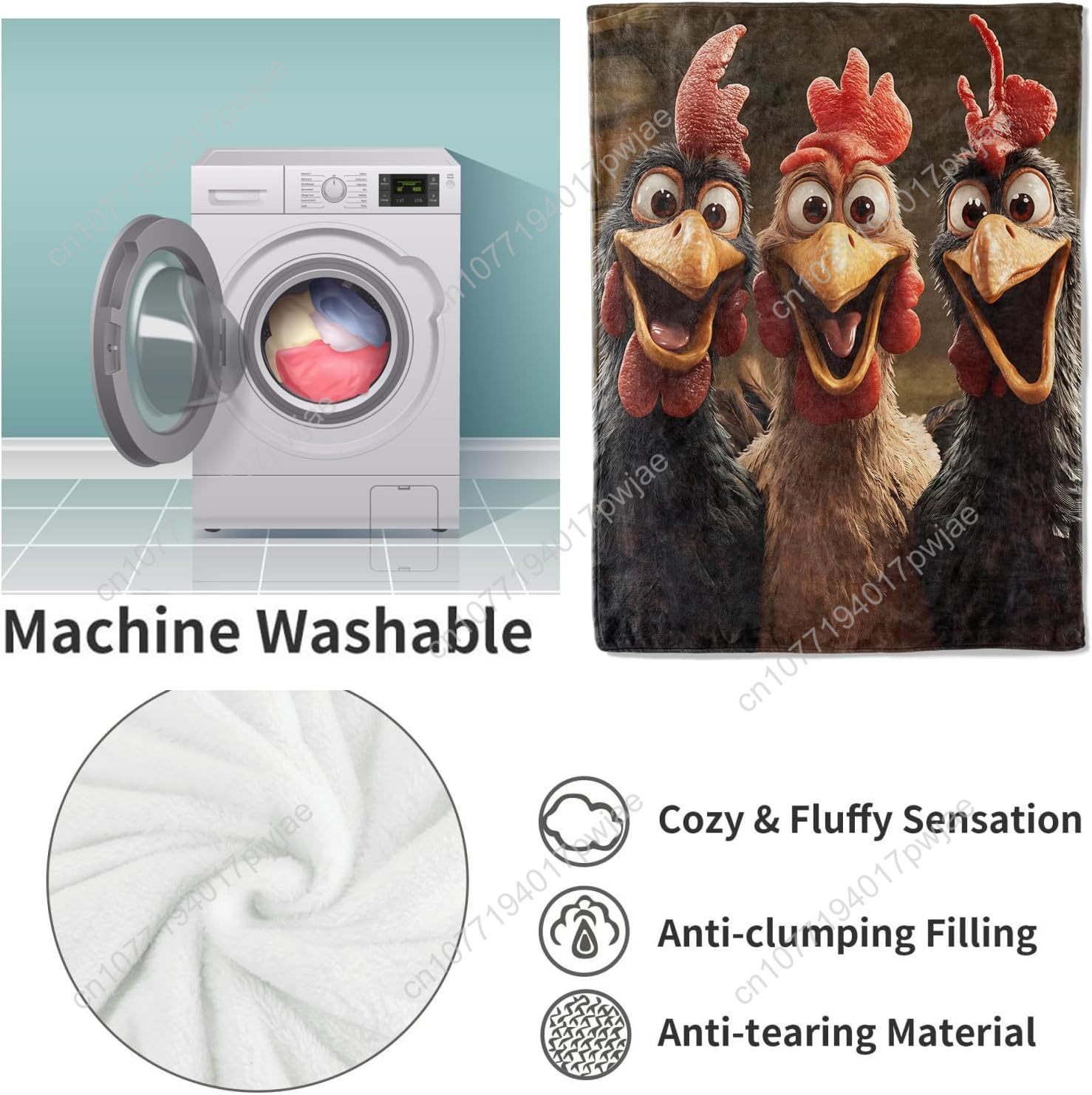 Tavuklar Battaniye Kadınlar iç - Home Textiles Usa incelemesi ve fiyatı