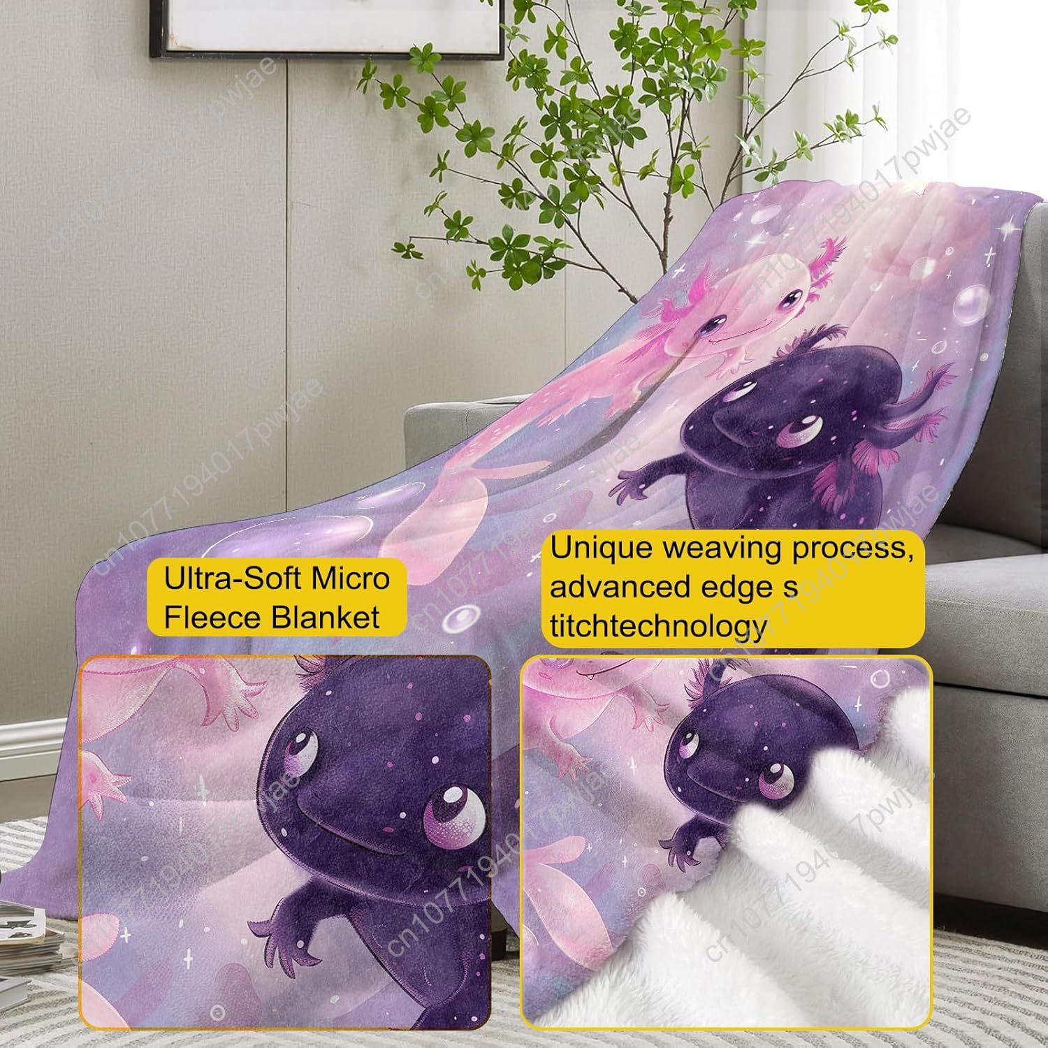 Axolotl Battaniyesi Sevimli Ax - Home Textiles Usa incelemesi ve fiyatı