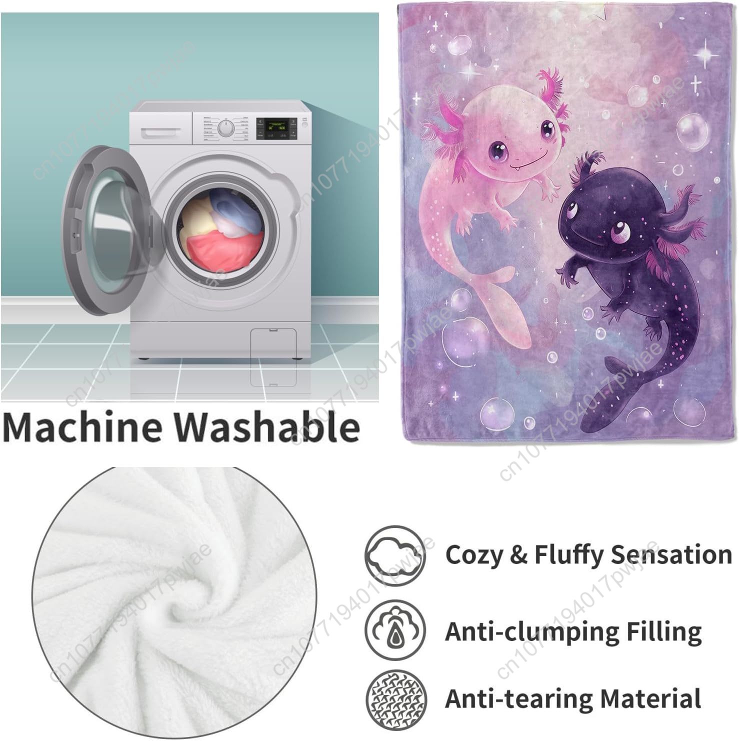Axolotl Battaniyesi Sevimli Ax - Home Textiles Usa incelemesi ve fiyatı