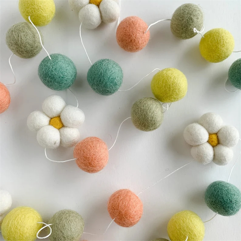 Yün Keçe Topları Papatya Çiçeğ - Home Textiles Fabric incelemesi ve fiyatı