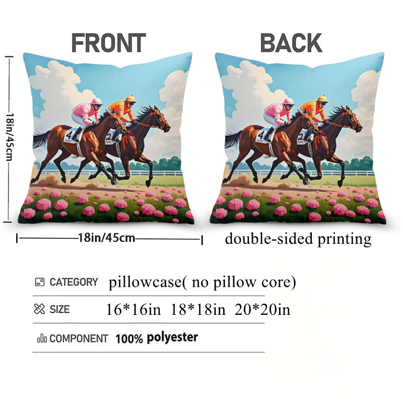 1 adet At Yarışı Yastık Kılıfı - Pillow Insert 18X18 incelemesi ve fiyatı