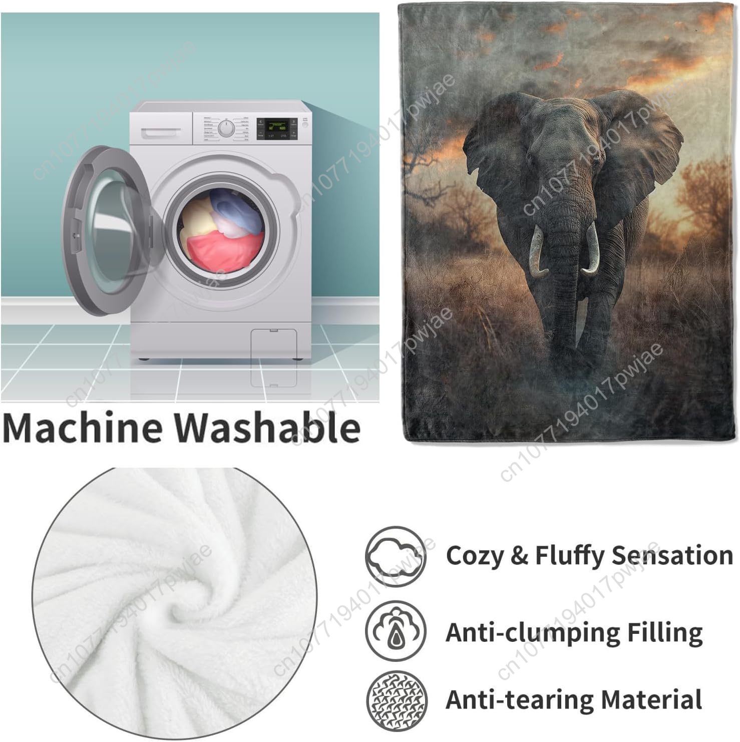 Fil Polar Battaniyesi, Gerçekç - Home Textiles Usa incelemesi ve fiyatı