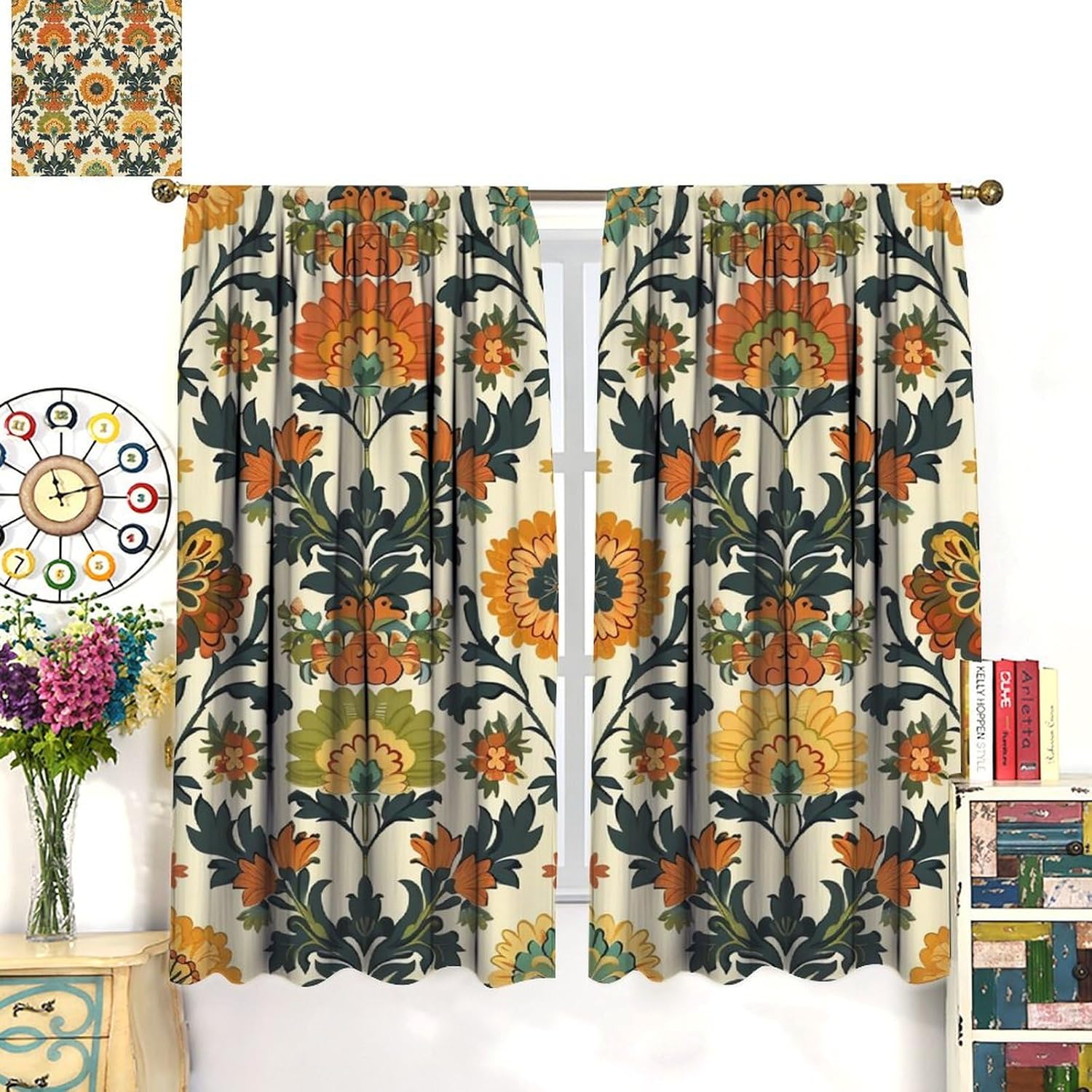 Lüks Çiçek Baskılı Perdeler Po - Home Textiles Luxury Curtains incelemesi ve fiyatı