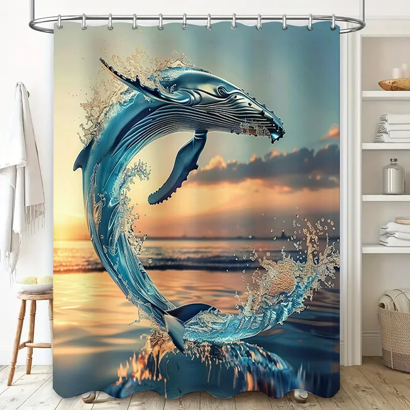 Mavi Balina Baskı Duş Perdesi  - Home Textiles Luxury Curtains incelemesi ve fiyatı