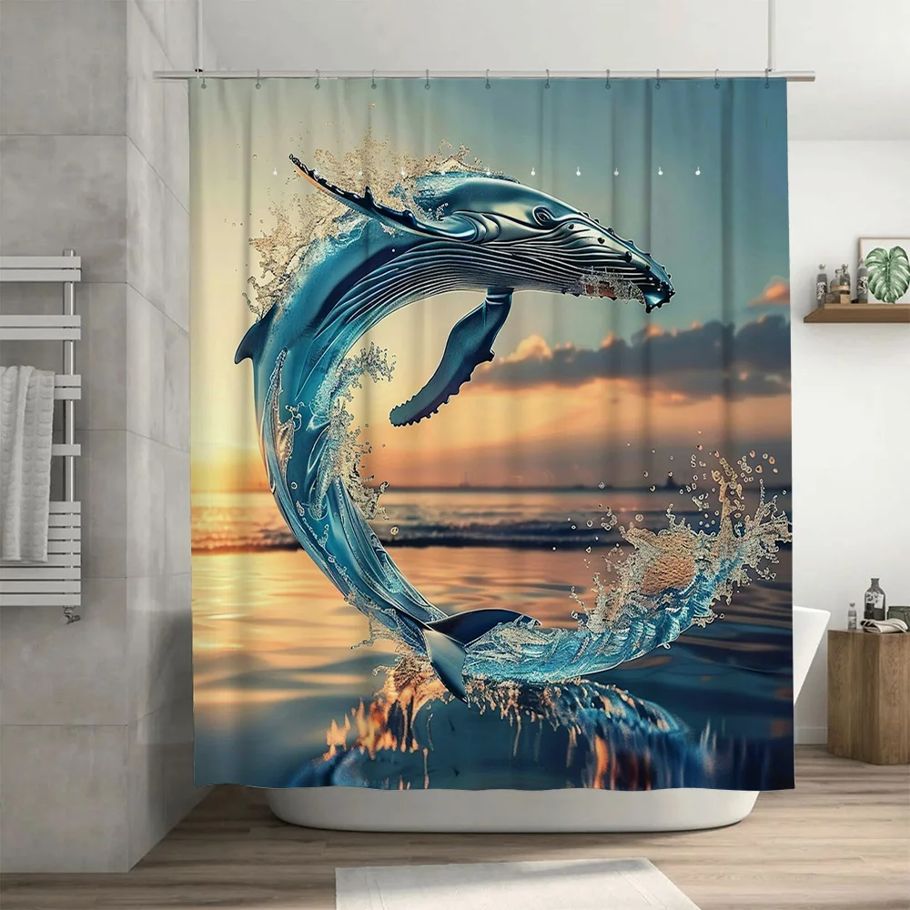 Mavi Balina Baskı Duş Perdesi  - Home Textiles Luxury Curtains incelemesi ve fiyatı