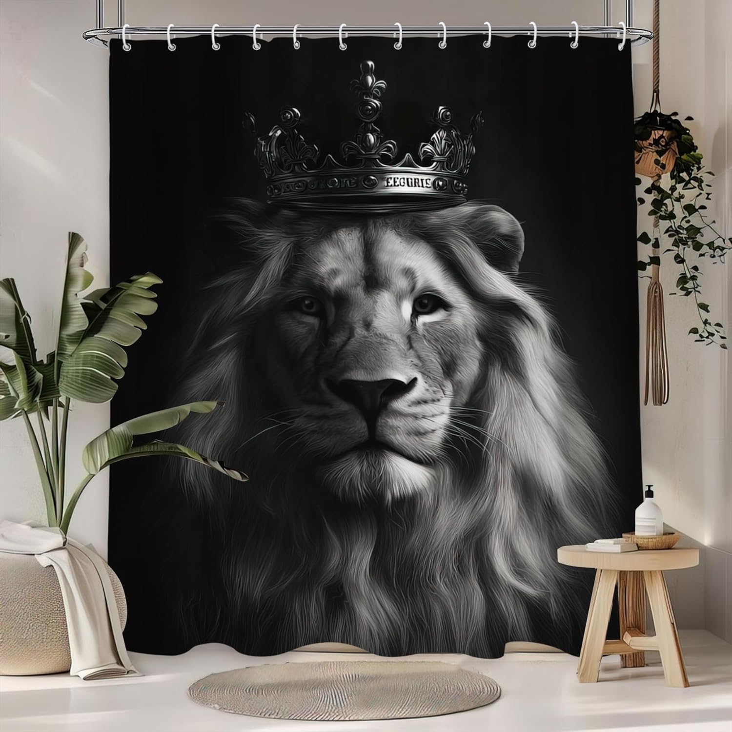 Görkemli aslan kral taç duş pe - Home Textiles Luxury Curtains incelemesi ve fiyatı