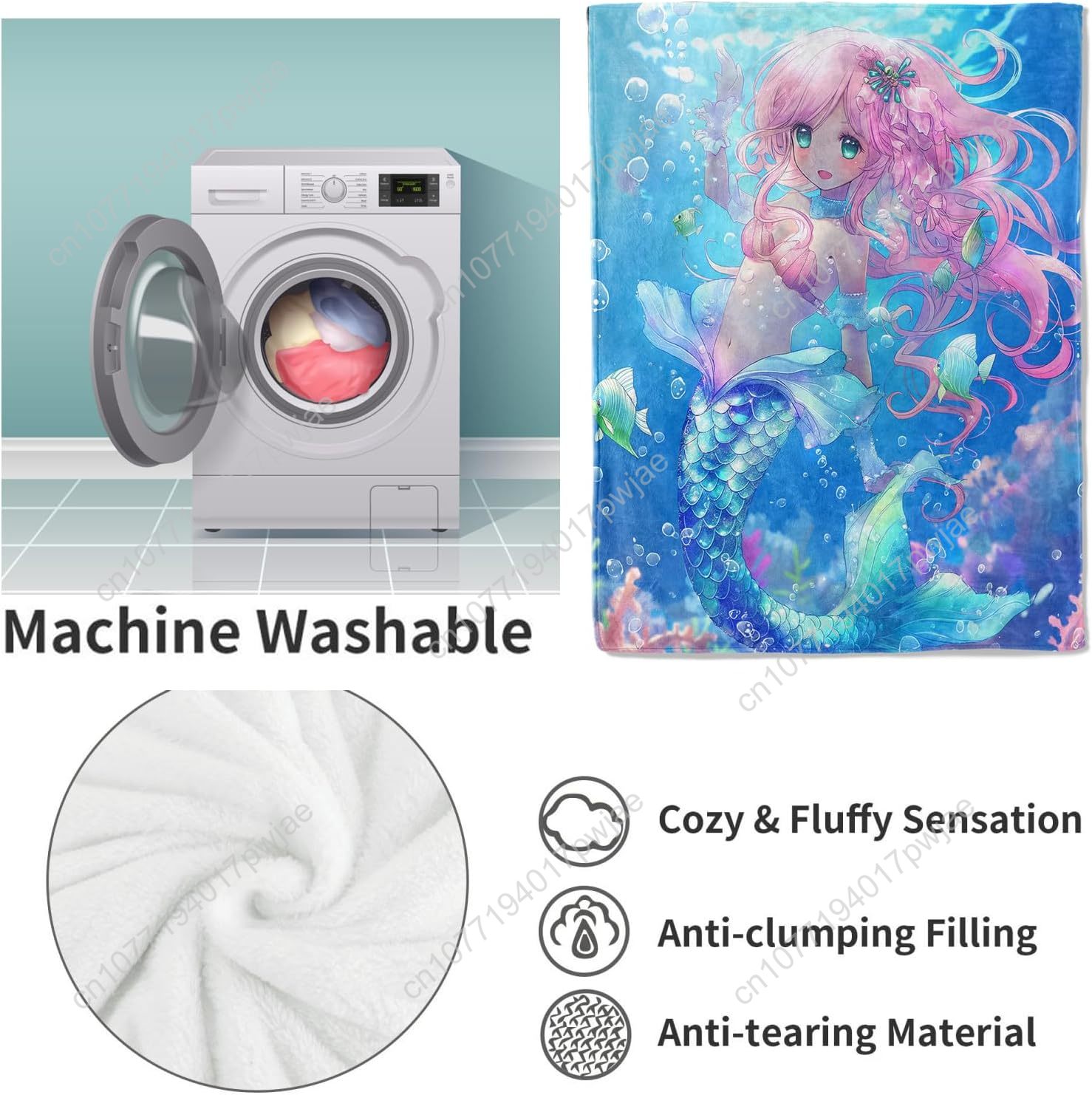 Sevimli Denizkızı Battaniyesi  - Home Textiles Usa incelemesi ve fiyatı