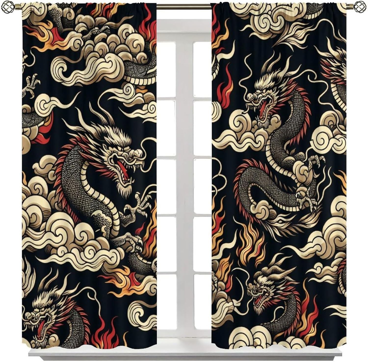 Lüks Asya Ejderha Perdesi Siya - Home Textiles Luxury Curtains incelemesi ve fiyatı